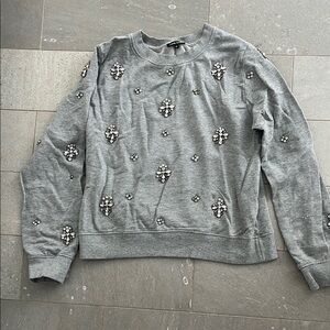 Embellished Gray Sweatshirt